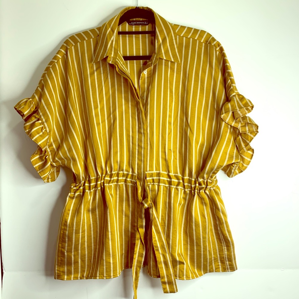 ZARA woman mustard colored blouse GUC. Sz. 6P